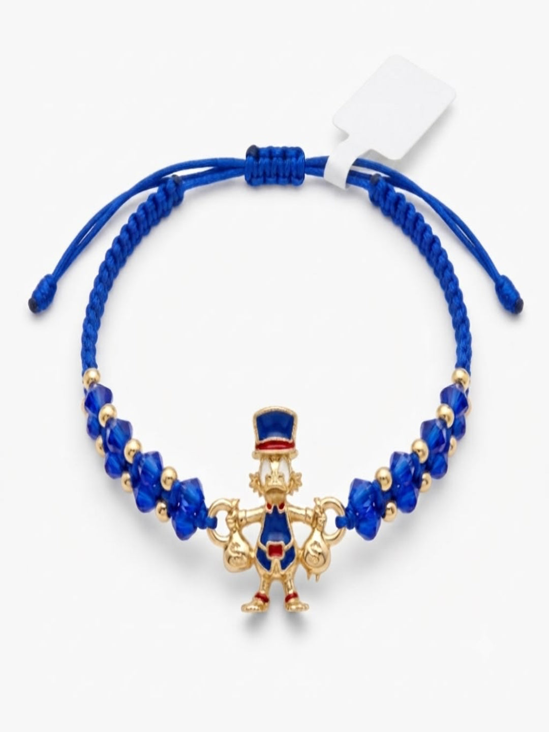 Pulsera Tejida Pato Donald Perla Azul Balín Liso #4