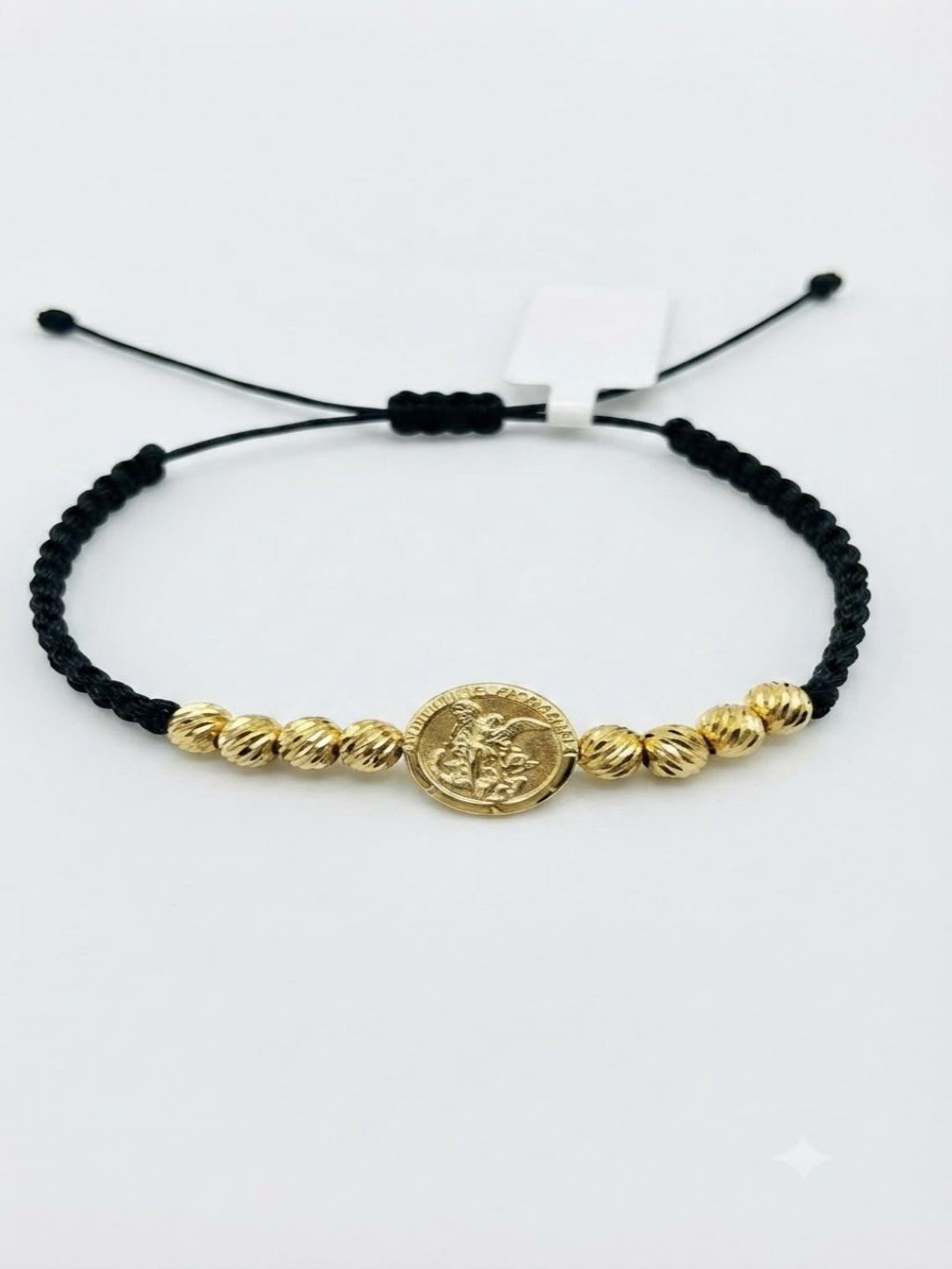 Pulsera Tejida San Miguel Arcángel Balín Diamantado #5