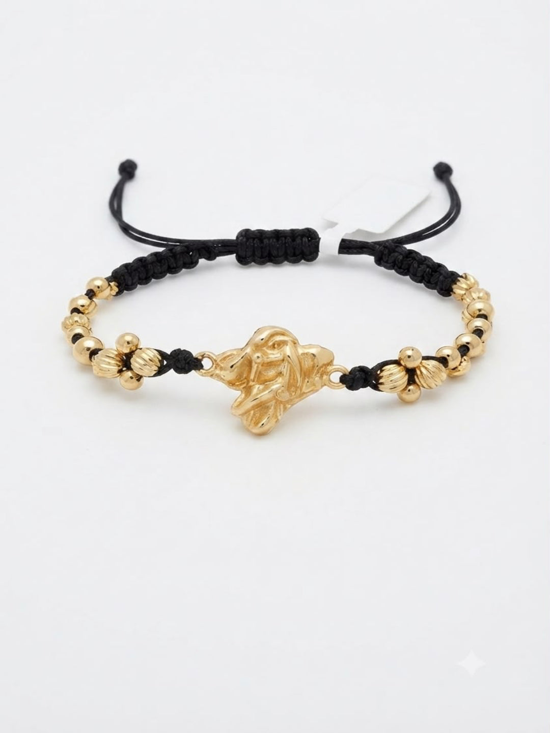 Pulsera Tejida Vaca Tres Carriles Balín Diamantado y Liso #4,5