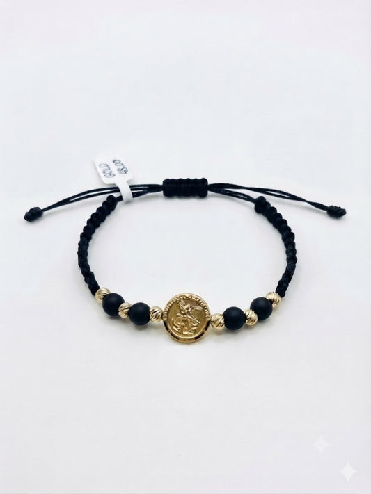 Pulsera Tejida San Miguel de Arcángel Balín Diamantado #4