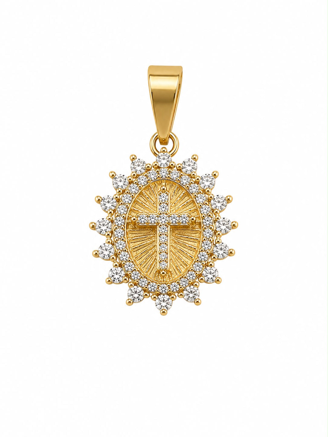 Dije Medalla Cruz Circonado