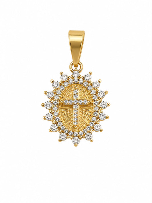 Dije Medalla Cruz Circonado